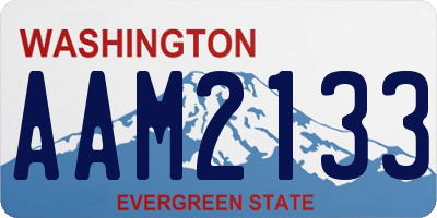 WA license plate AAM2133