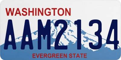 WA license plate AAM2134