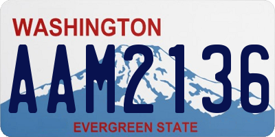 WA license plate AAM2136