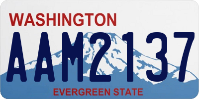 WA license plate AAM2137