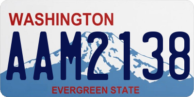 WA license plate AAM2138