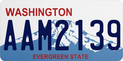 WA license plate AAM2139