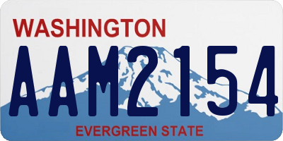 WA license plate AAM2154
