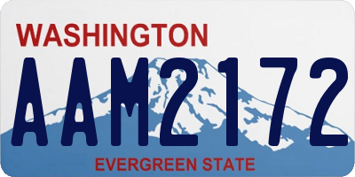 WA license plate AAM2172