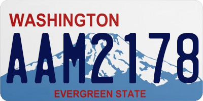 WA license plate AAM2178
