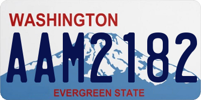 WA license plate AAM2182