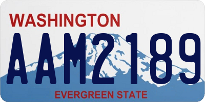 WA license plate AAM2189