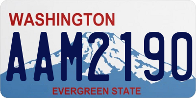 WA license plate AAM2190