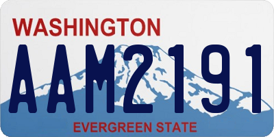 WA license plate AAM2191