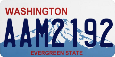 WA license plate AAM2192