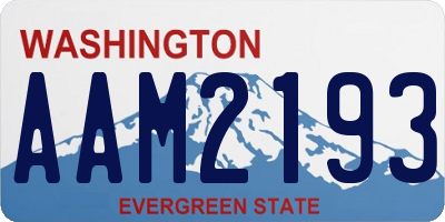 WA license plate AAM2193