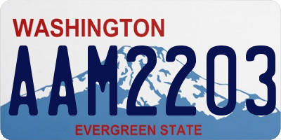 WA license plate AAM2203