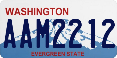 WA license plate AAM2212
