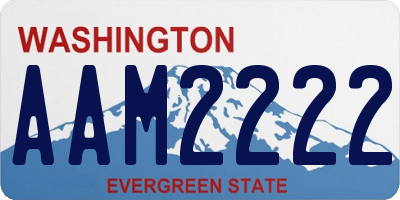WA license plate AAM2222