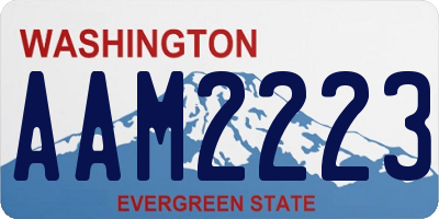 WA license plate AAM2223