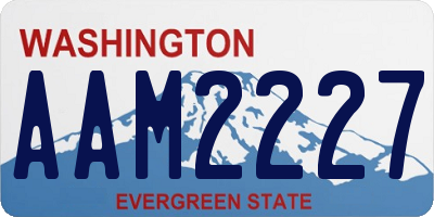 WA license plate AAM2227
