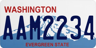 WA license plate AAM2234