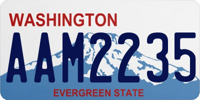 WA license plate AAM2235