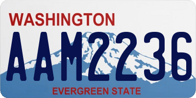 WA license plate AAM2236