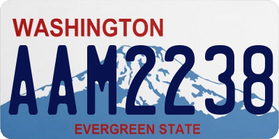 WA license plate AAM2238