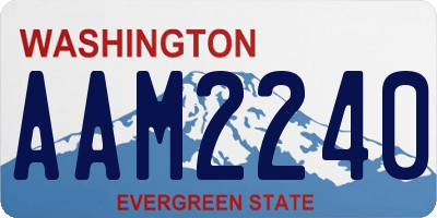 WA license plate AAM2240