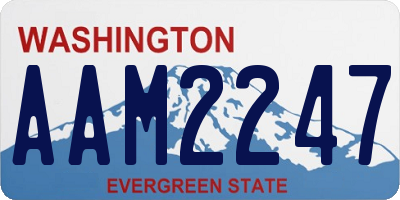 WA license plate AAM2247