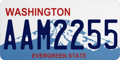 WA license plate AAM2255