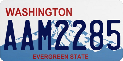 WA license plate AAM2285