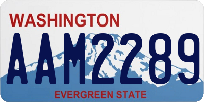 WA license plate AAM2289