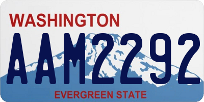 WA license plate AAM2292