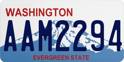 WA license plate AAM2294