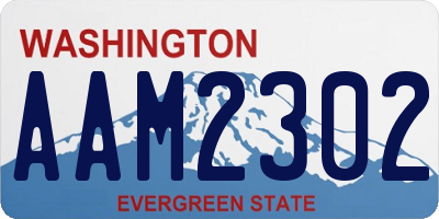 WA license plate AAM2302