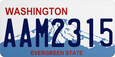 WA license plate AAM2315
