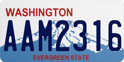 WA license plate AAM2316