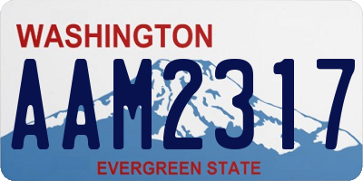 WA license plate AAM2317