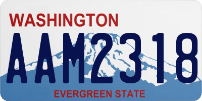 WA license plate AAM2318