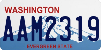 WA license plate AAM2319
