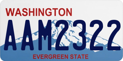 WA license plate AAM2322