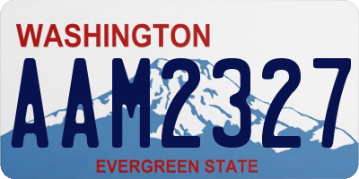 WA license plate AAM2327