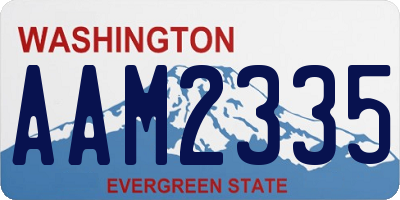 WA license plate AAM2335