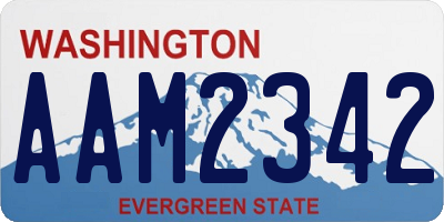 WA license plate AAM2342