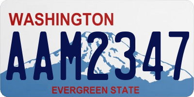 WA license plate AAM2347