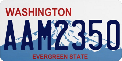 WA license plate AAM2350