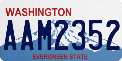 WA license plate AAM2352