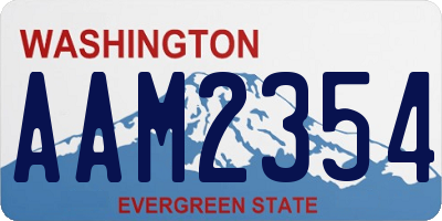 WA license plate AAM2354