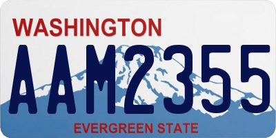 WA license plate AAM2355