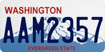 WA license plate AAM2357