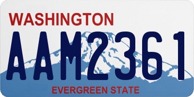WA license plate AAM2361