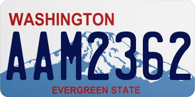 WA license plate AAM2362