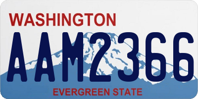 WA license plate AAM2366